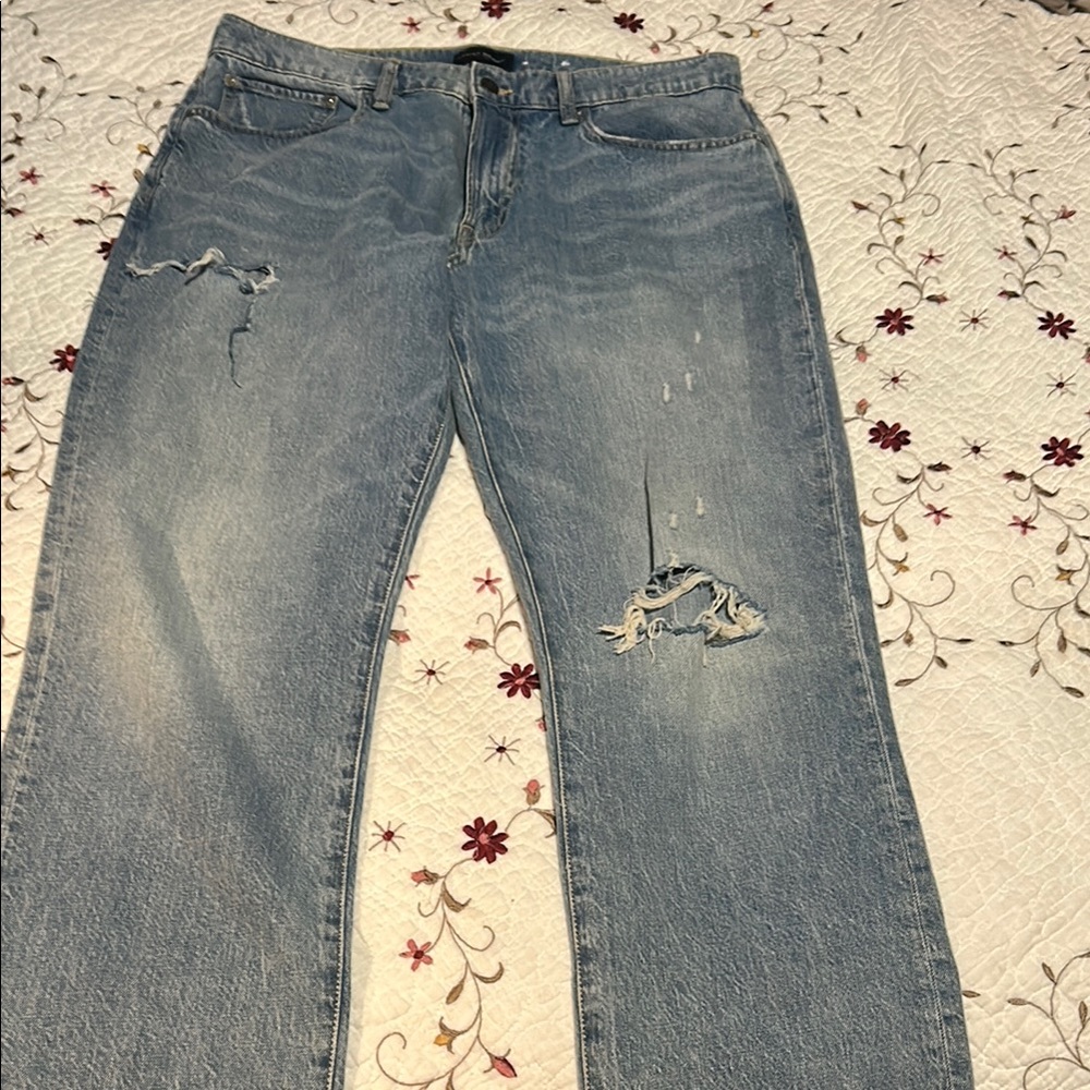 Lucky Brand Blue Relaxed Jeans with Distressed Details